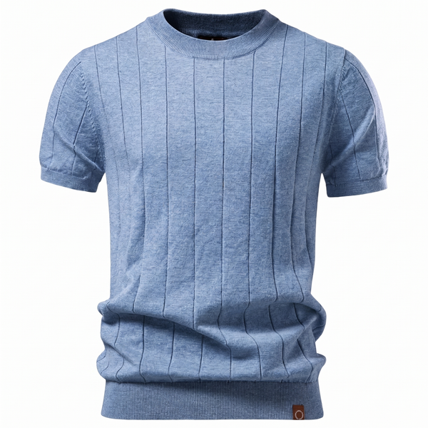 Lucento Rib Tee – Verfijnd, Ademend & Modern
