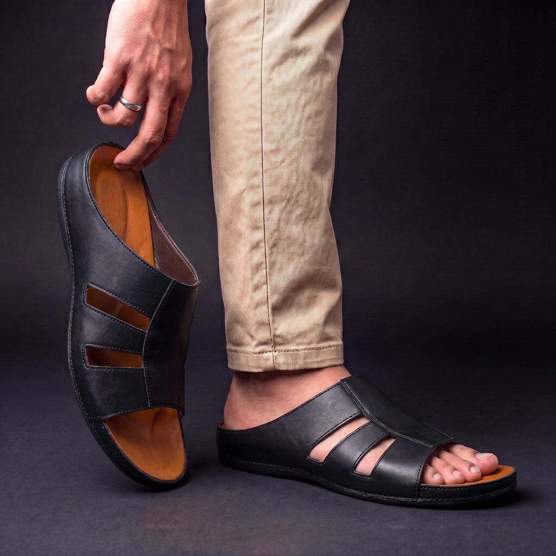 Cavaro Leren Sandalen – Verfijnd, Comfortabel & Tijdloos