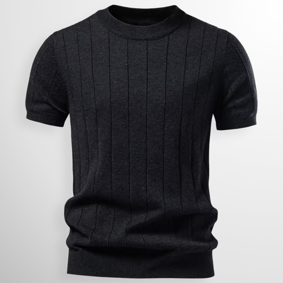 Lucento Rib Tee – Verfijnd, Ademend & Modern