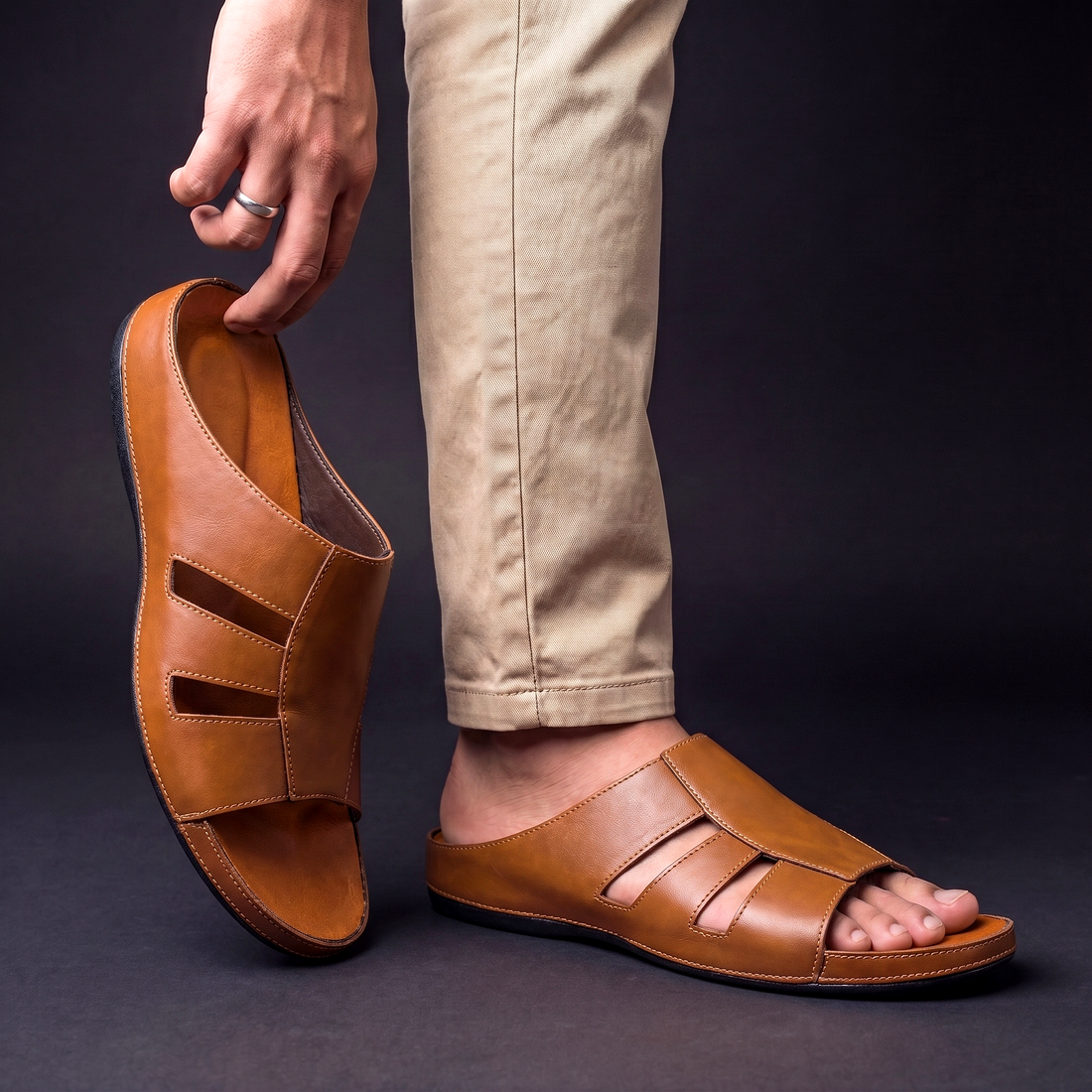 Cavaro Leren Sandalen – Verfijnd, Comfortabel & Tijdloos