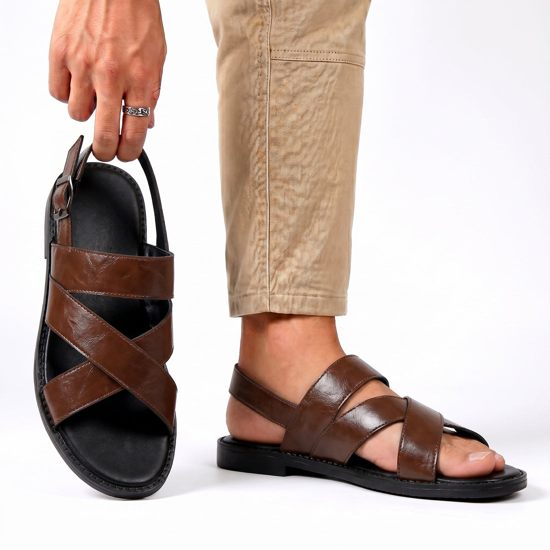 Cesare Leren Sandalen – Elegant, Comfortabel & Tijdloos